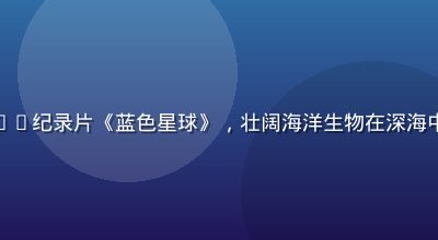 草莓视频在线播放：4K纪录片《蓝色星球》，壮阔海洋生物在深海中游弋，画面震撼清晰
